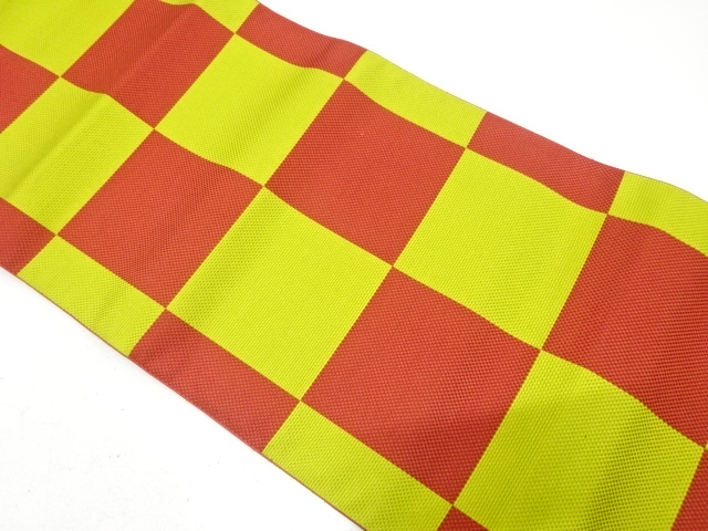 市松模様織り出し　名古屋帯